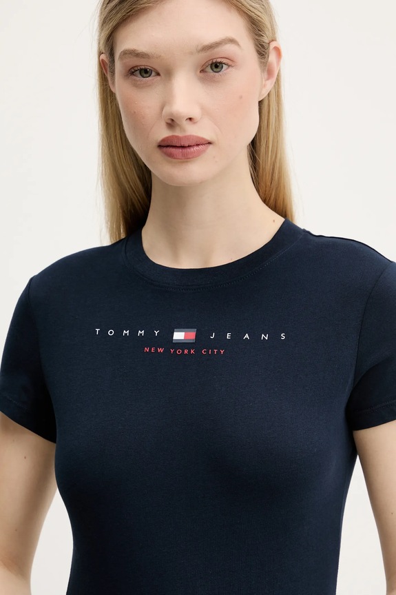 Tommy Jeans t-shirt bawełniany granatowy DW0DW21422