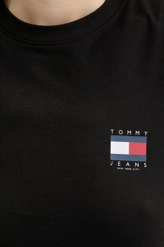 Βαμβακερό μπλουζάκι Tommy Jeans DW0DW21423 μαύρο