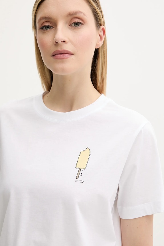Samsoe Samsoe t-shirt in cotone SACAMINO bianco F25200025