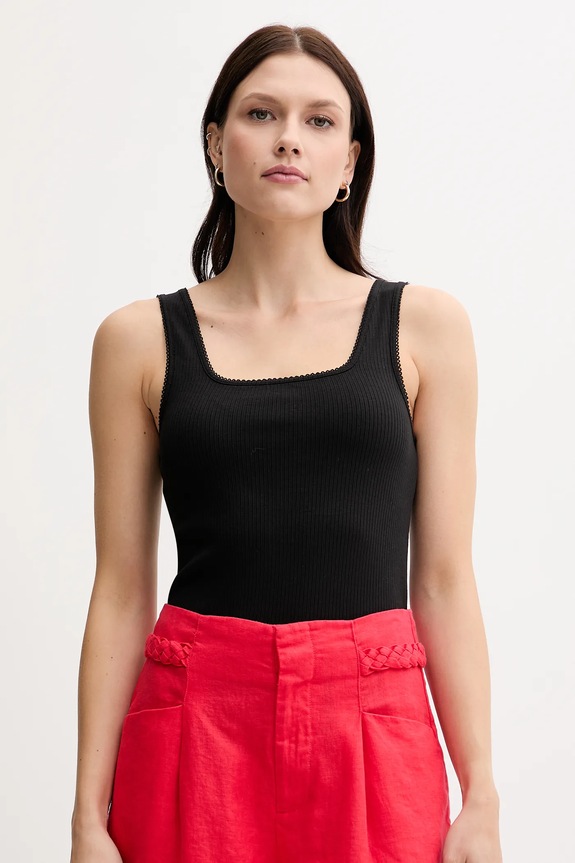 Tommy Hilfiger top slim nero WW0WW45444