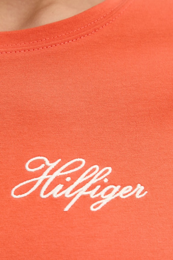 Tommy Hilfiger t-shirt bawełniany WW0WW45746 pomarańczowy