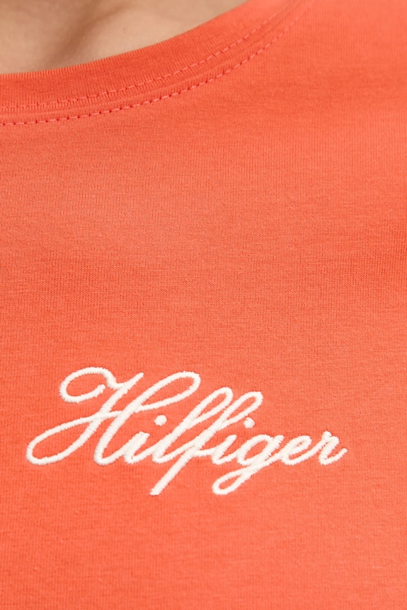 Tommy Hilfiger t-shirt bawełniany WW0WW45746 pomarańczowy