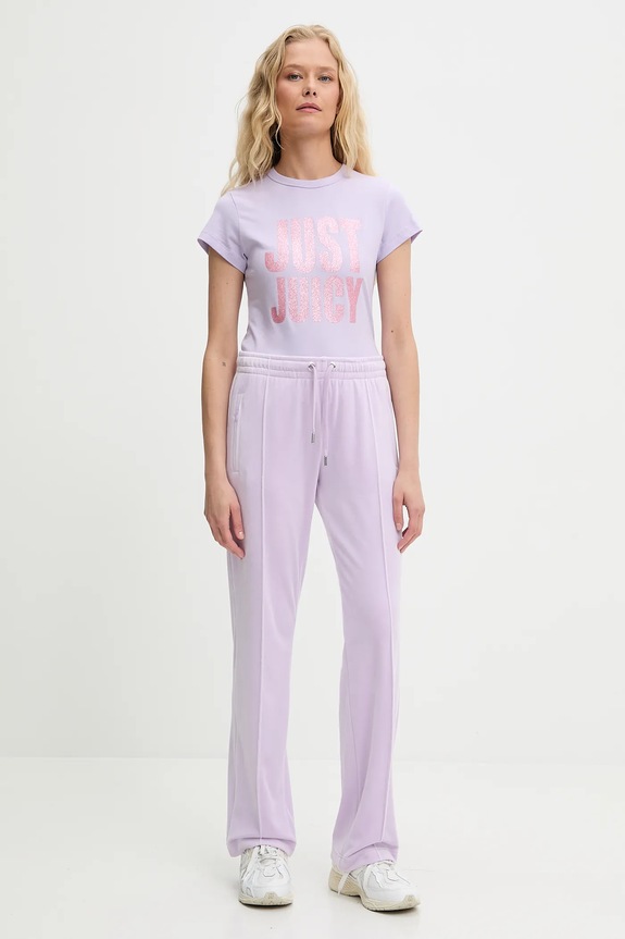 Juicy Couture t-shirt JUST JUICY HILTON T-SHIRT JCNCT225456 lila AW25