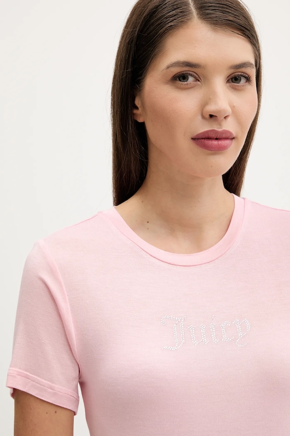 Tričko Juicy Couture SHEER FITTED TEE ružová JCWCT225301