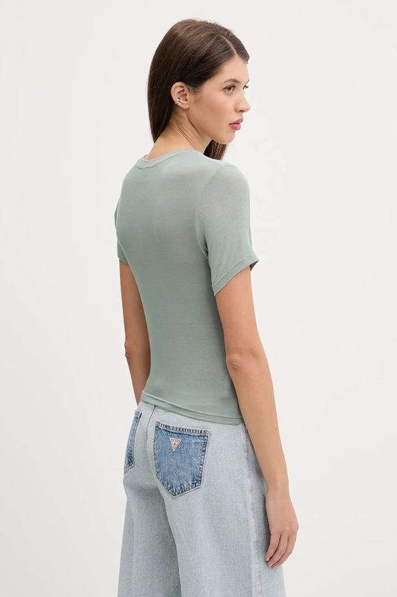 Дрехи Тениска Juicy Couture SHEER FITTED TEE JCWCT225301 зелен