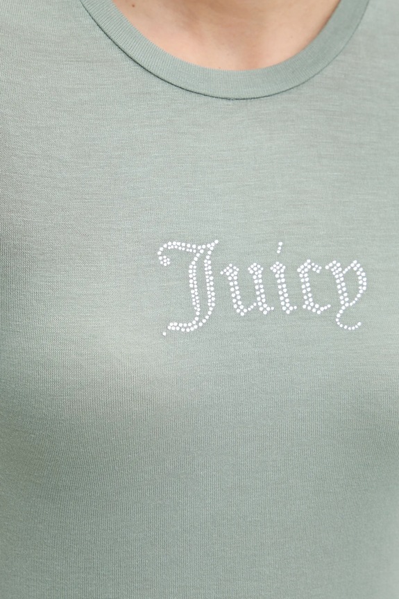 Тениска Juicy Couture SHEER FITTED TEE JCWCT225301 зелен