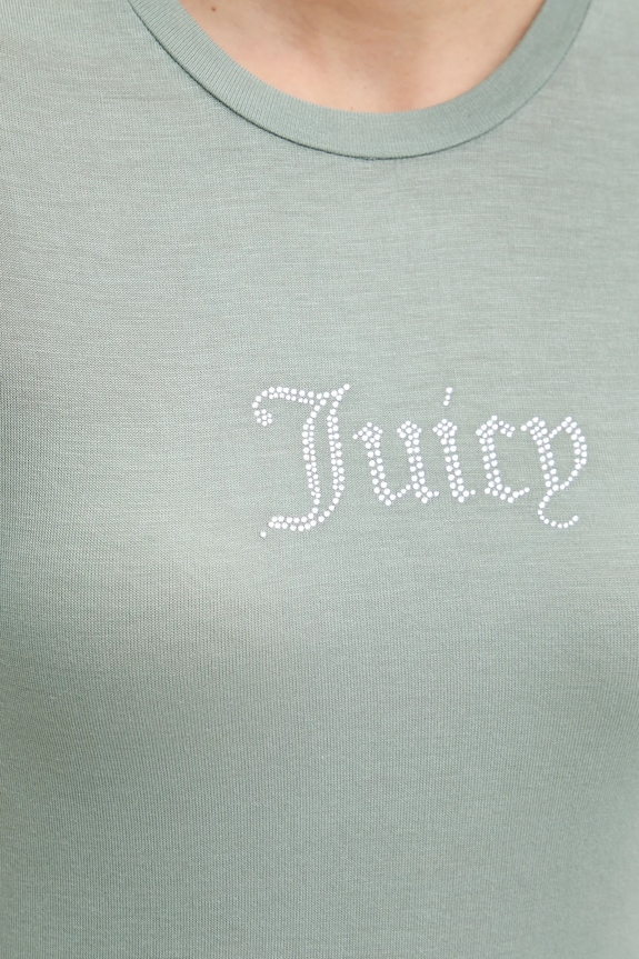 Тениска Juicy Couture SHEER FITTED TEE JCWCT225301 зелен