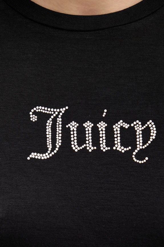 Juicy Couture tricou SHEER FITTED TEE JCWCT225301 negru