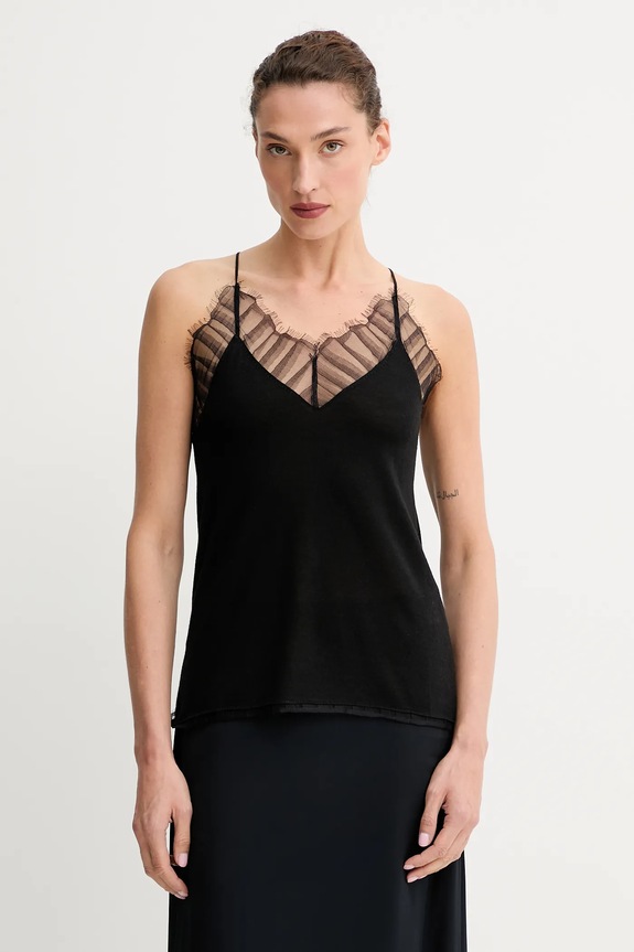 IRO top con lana semplice nero WP12MAELLY