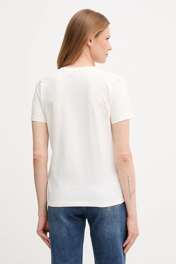 Oblečenie Bavlnené tričko Tommy Hilfiger WW0WW47210 béžová