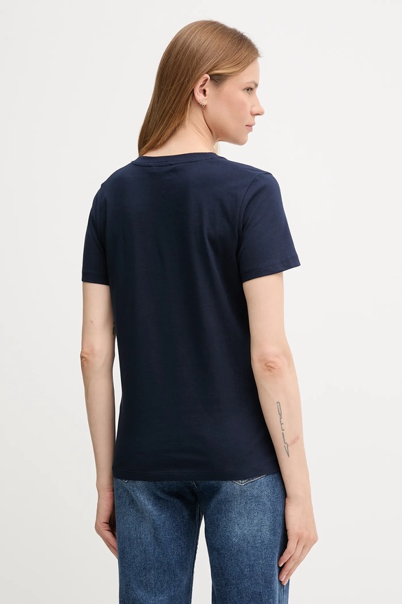 Bavlnené tričko Tommy Hilfiger WW0WW47210 tmavomodrá AW25