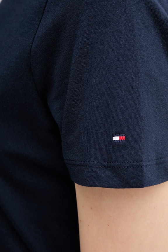 Bavlnené tričko Tommy Hilfiger tmavomodrá WW0WW47210