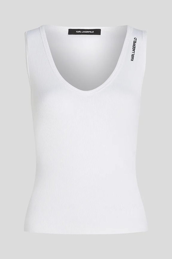 Bavlnený top Karl Lagerfeld A3W17005 biela