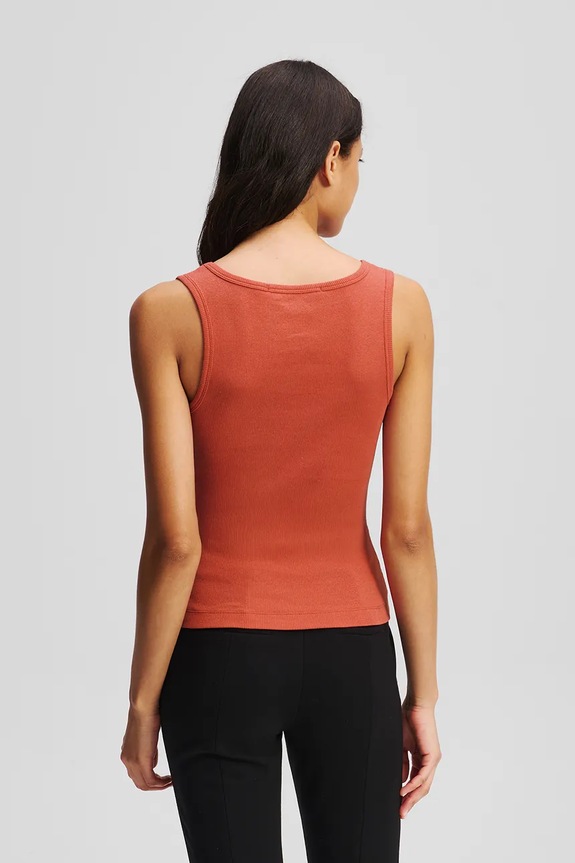 Pamučni top Karl Lagerfeld A3W17005 narančasta AW25