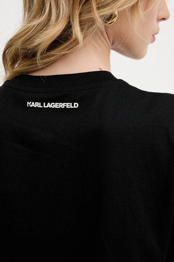 Bavlnené tričko Karl Lagerfeld A3W17018 čierna