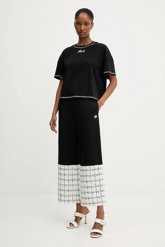 Karl Lagerfeld t-shirt bawełniany A3W17019 czarny AW25
