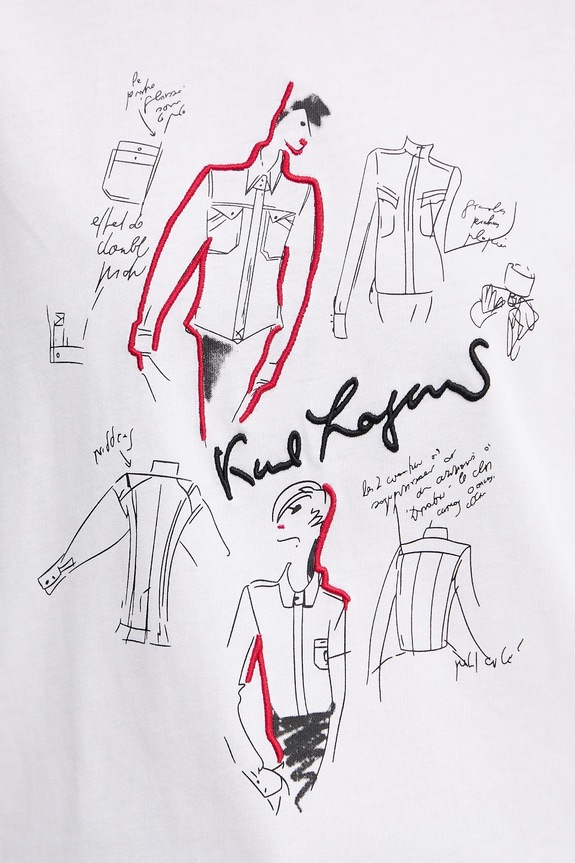 Bavlnené tričko Karl Lagerfeld A3W17099 biela