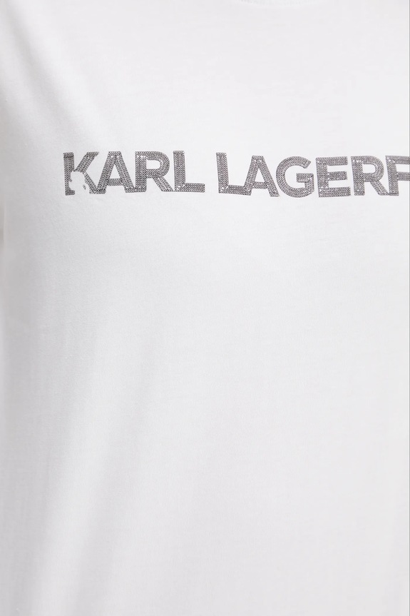 Pamučna majica Karl Lagerfeld A3W17102 bijela