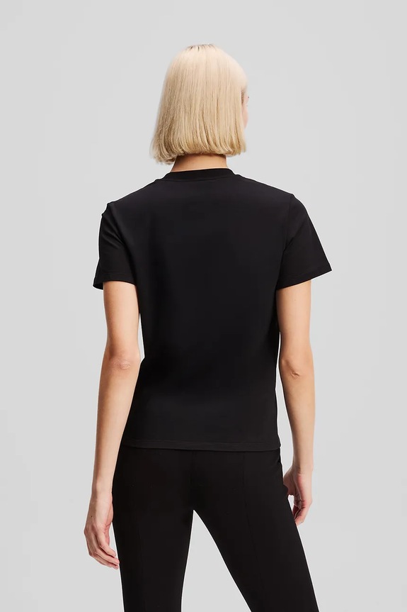 Bavlnené tričko Karl Lagerfeld ELONGATED LOGO A3W17102 čierna AW25