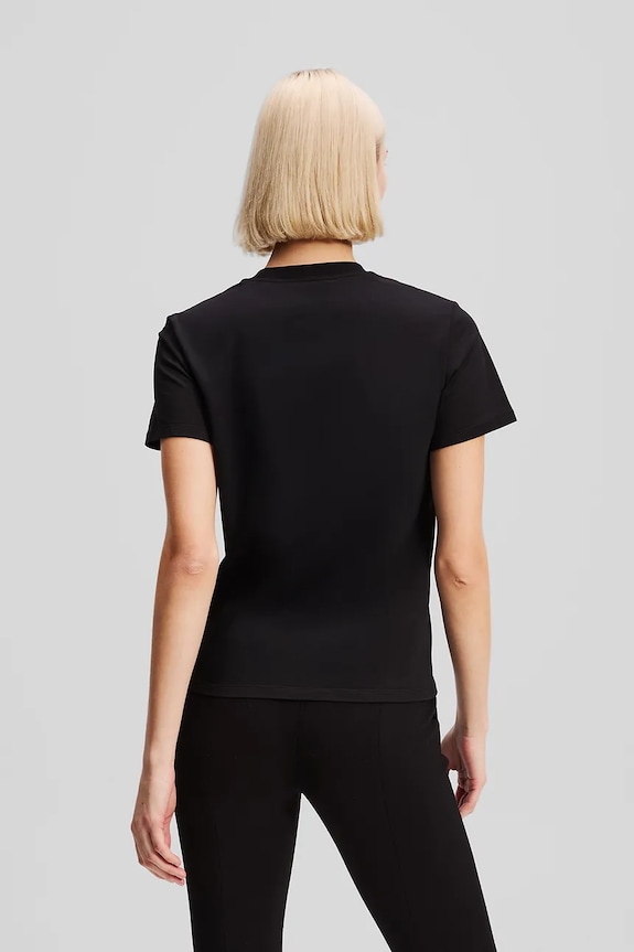 Bavlnené tričko Karl Lagerfeld ELONGATED LOGO A3W17102 čierna AW25