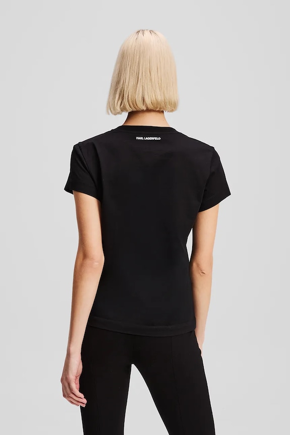 Karl Lagerfeld t-shirt bawełniany A3W17104 czarny AW25