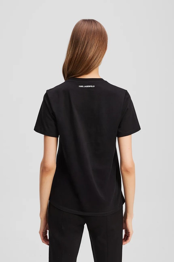 Bavlnené tričko Karl Lagerfeld A3W17105 čierna AW25