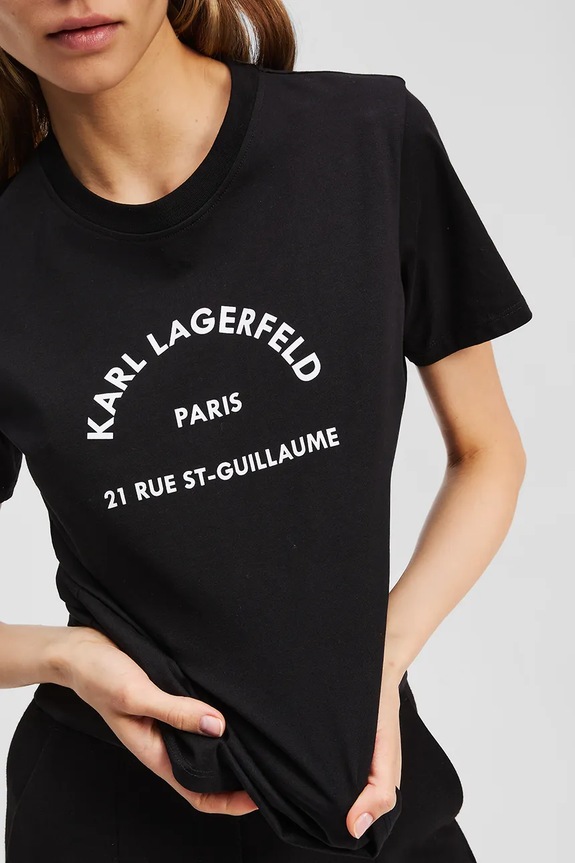 Oblečenie Bavlnené tričko Karl Lagerfeld A3W17105 čierna