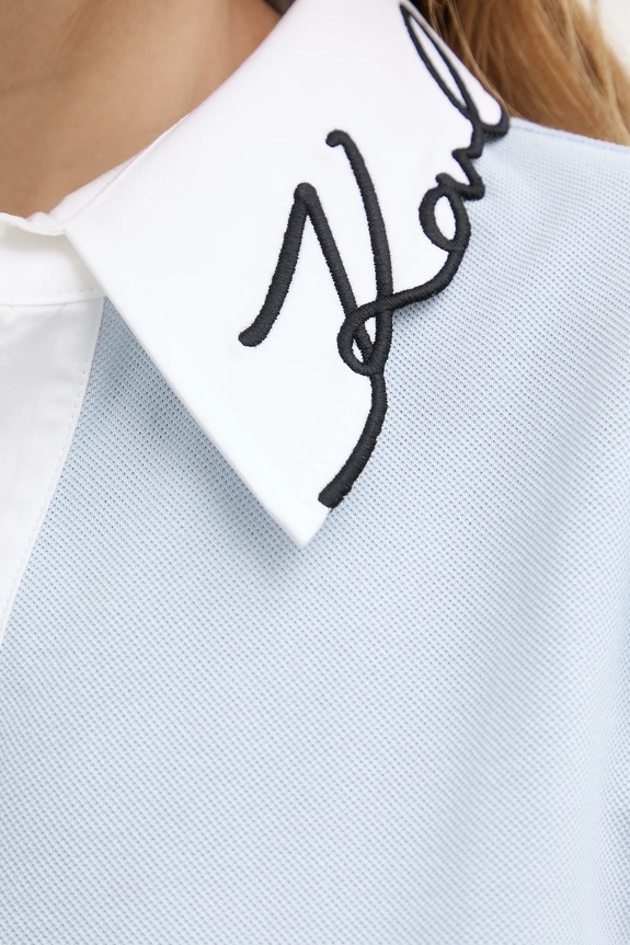 Karl Lagerfeld t-shirt bawełniany A3W17113 niebieski