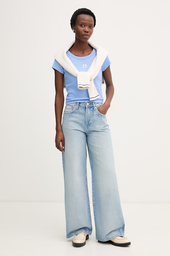 Calvin Klein Jeans tričko dámske LV047C200G modrá SS26