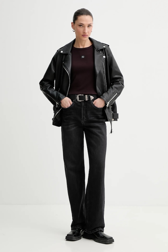 Calvin Klein Jeans тениска дамска LV047C200G кафяв SS26