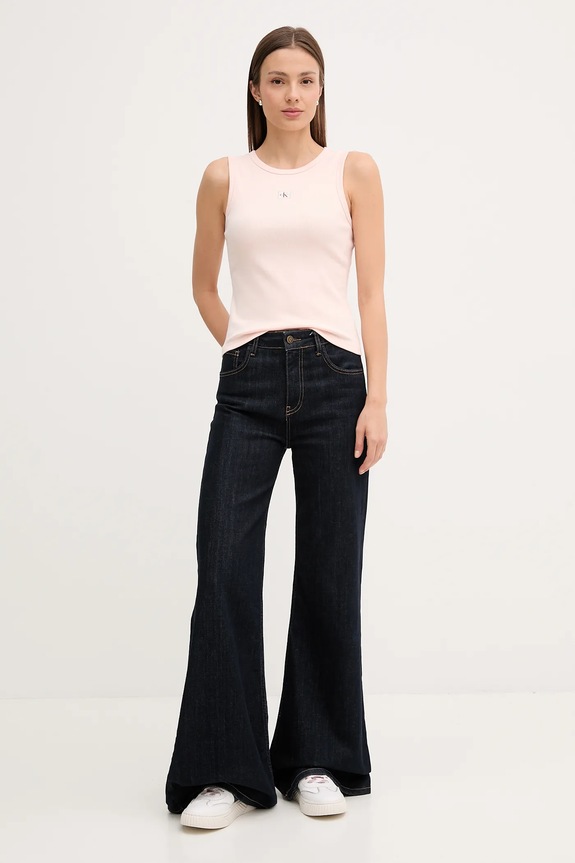 Calvin Klein Jeans top damski LV047C201G beżowy SS26