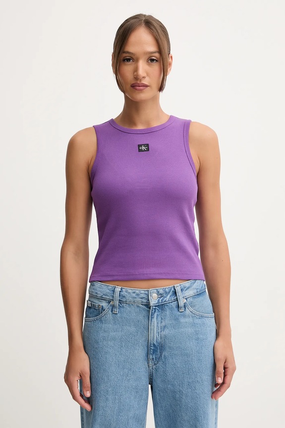 Calvin Klein Jeans top damski fioletowy LV047C201G