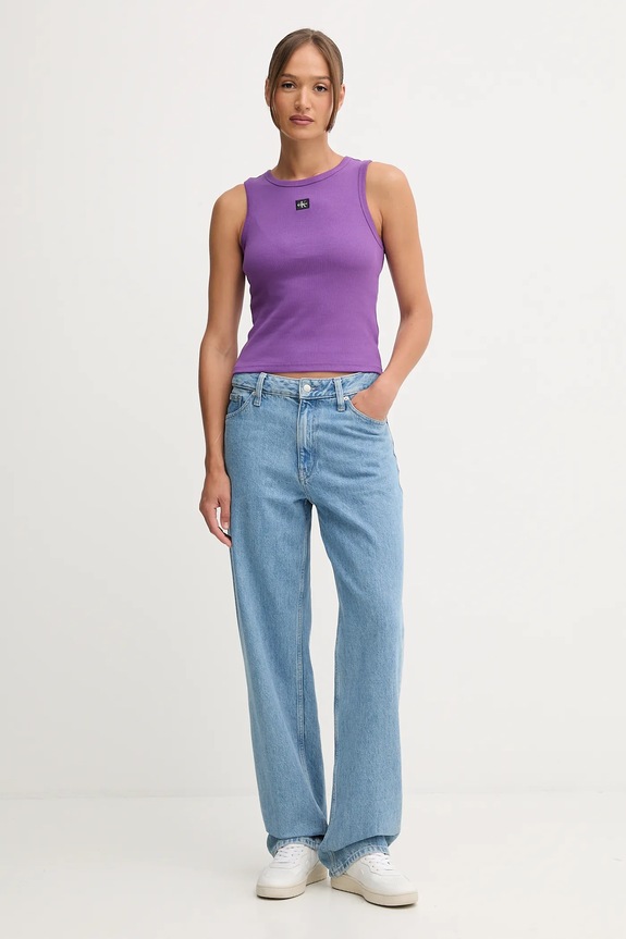Calvin Klein Jeans top damski LV047C201G fioletowy SS26