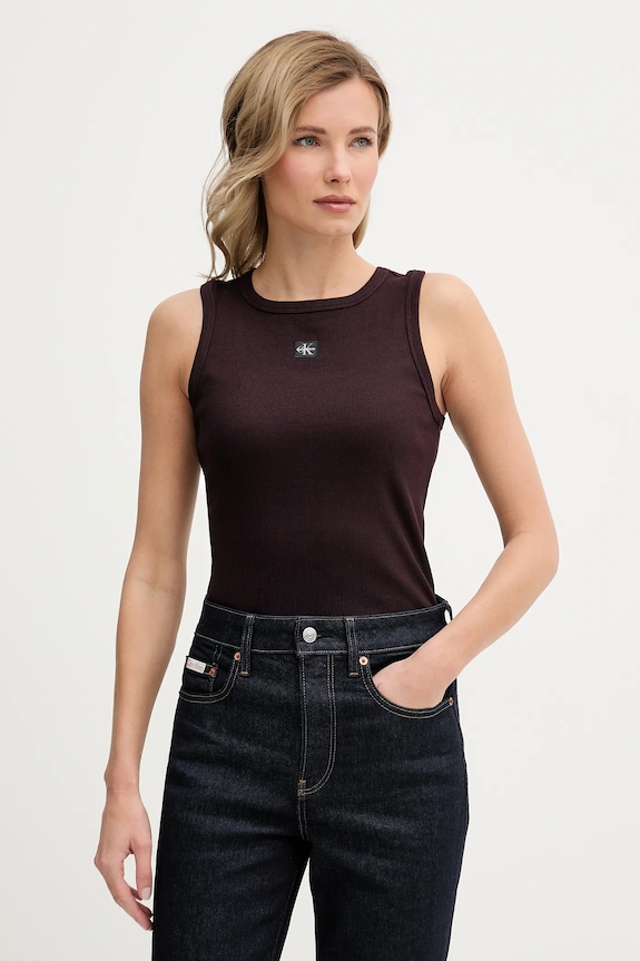 Calvin Klein Jeans top damski brązowy LV047C201G