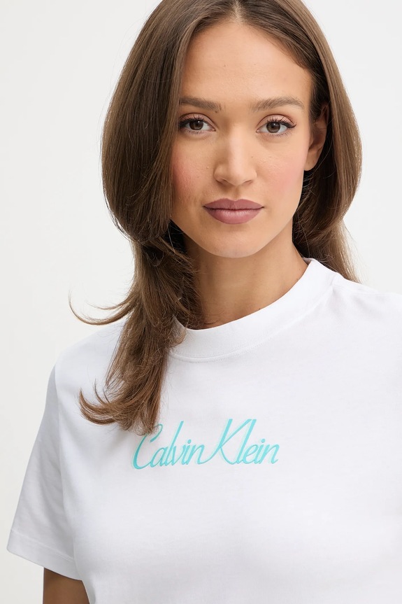 Ρούχα Βαμβακερό μπλουζάκι Calvin Klein Jeans LV047C854G λευκό