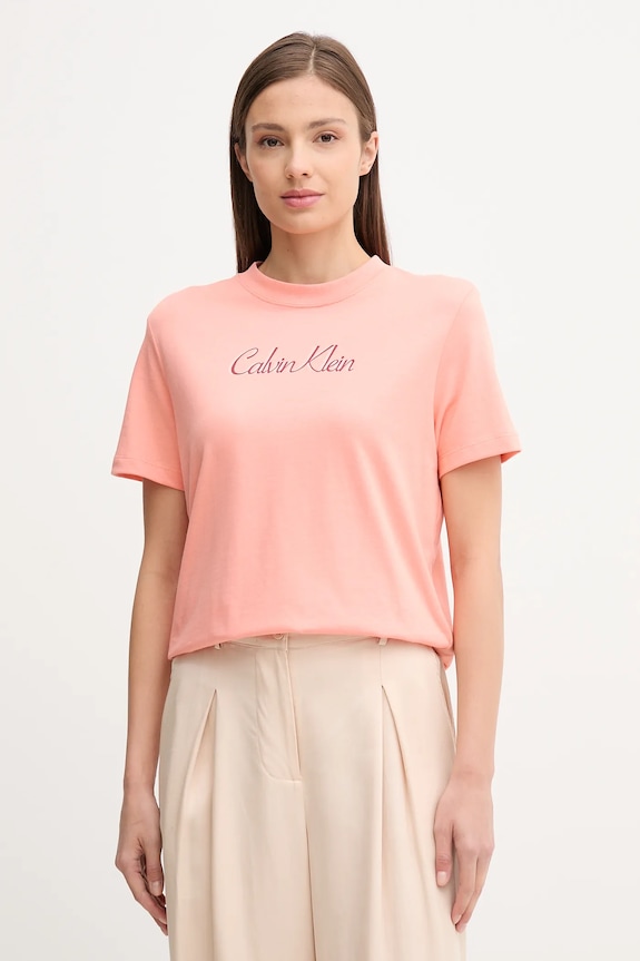 Calvin Klein Jeans pamut póló pamut narancssárga LV047C854G