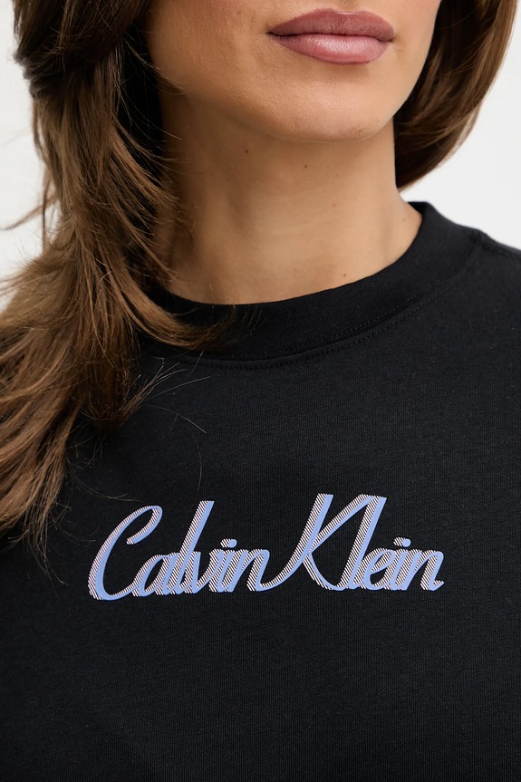 Βαμβακερό μπλουζάκι Calvin Klein Jeans μαύρο LV047C854G