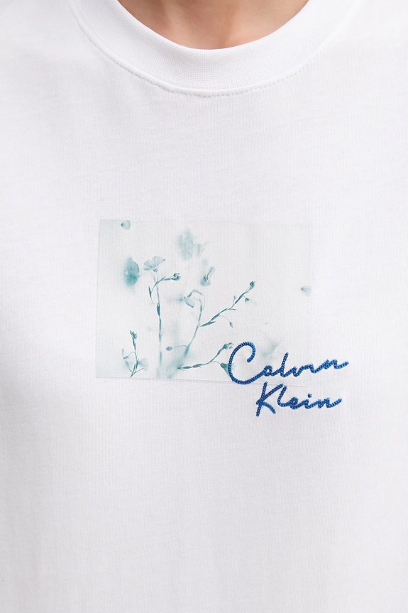 Bavlnené tričko Calvin Klein Jeans LV047C855G biela