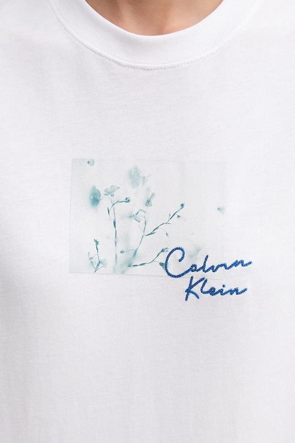 Bavlnené tričko Calvin Klein Jeans LV047C855G biela