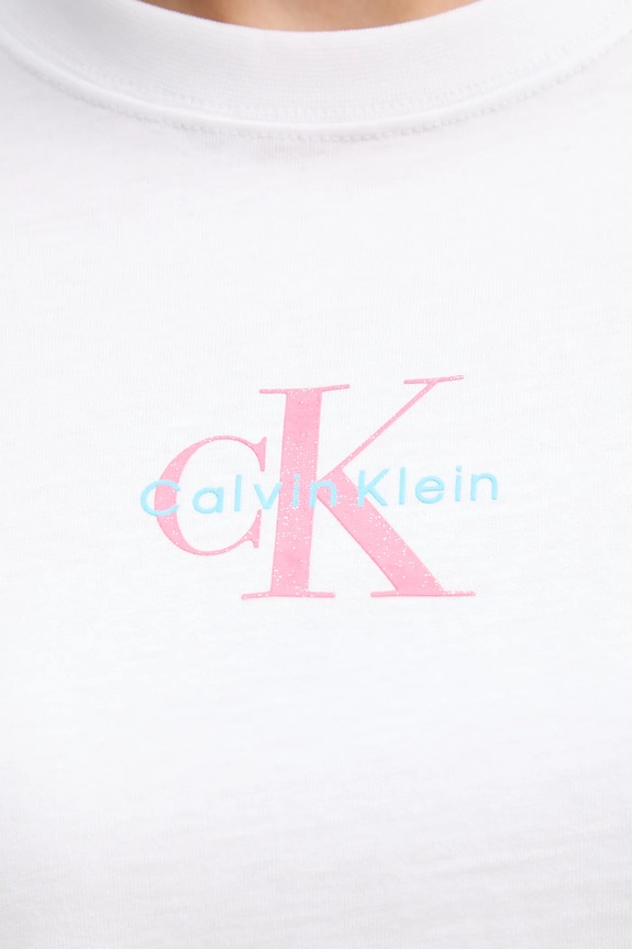 Bavlněné tričko Calvin Klein Jeans bílá LV047C856G