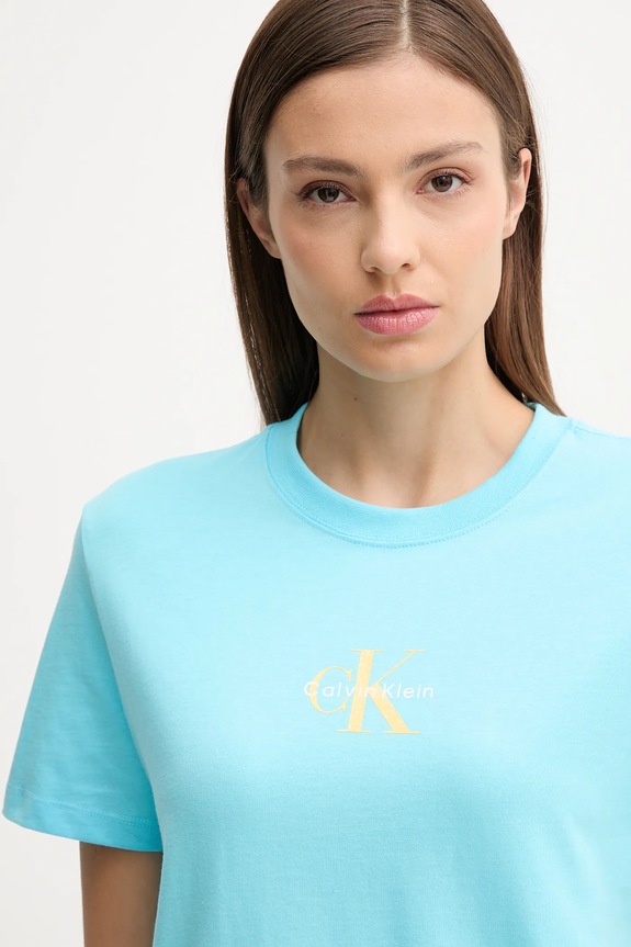 Oblečenie Bavlnené tričko Calvin Klein Jeans LV047C856G tyrkysová