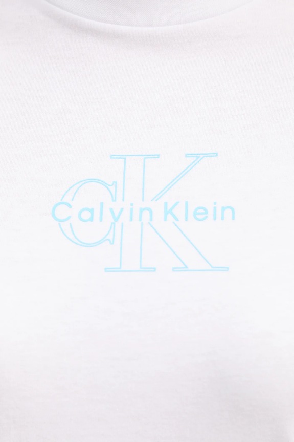 Bombažna kratka majica Calvin Klein Jeans bela LV047C863G