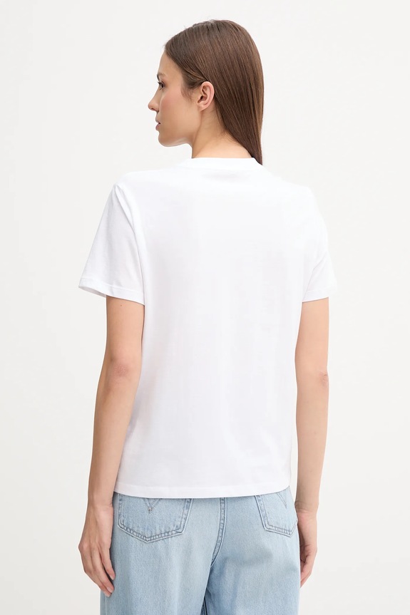 Bombažna kratka majica Calvin Klein Jeans LV047C864G bela AW25