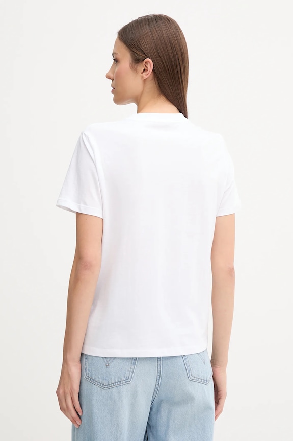Bombažna kratka majica Calvin Klein Jeans LV047C864G bela AW25