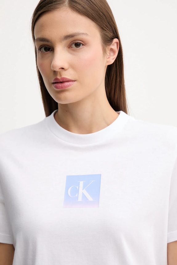 Oblačila Bombažna kratka majica Calvin Klein Jeans LV047C864G bela