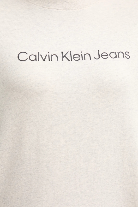 Calvin Klein Jeans t-shirt damski bawełniany LV047C912G beżowy