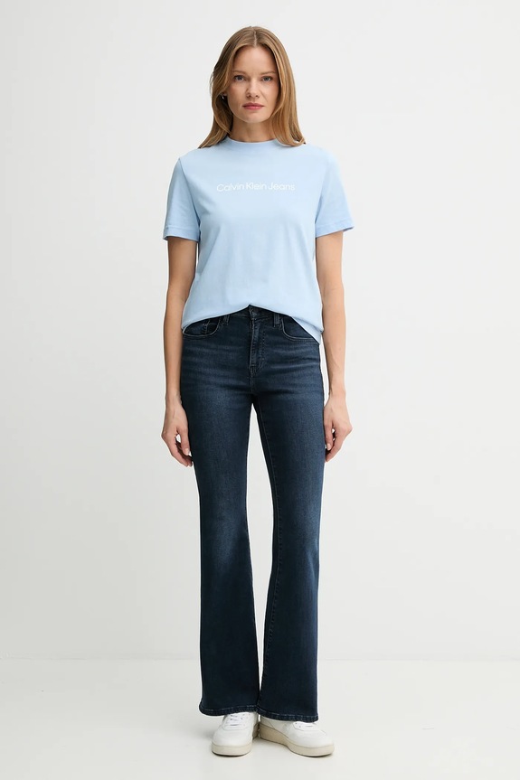 Calvin Klein Jeans t-shirt damski bawełniany LV047C912G niebieski SS26