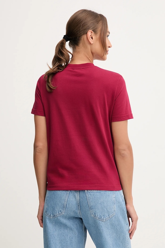 Odzież Calvin Klein Jeans t-shirt damski bawełniany LV047C912G bordowy