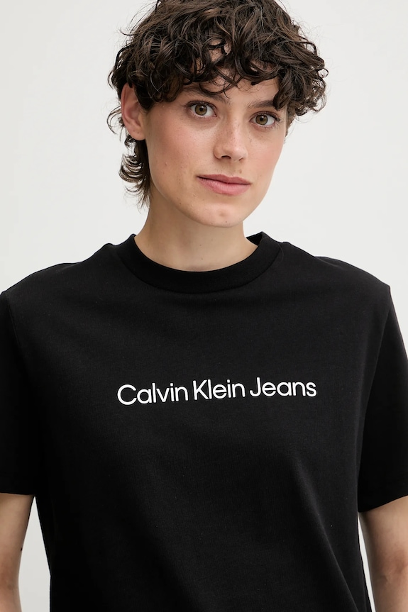 Odzież Calvin Klein Jeans t-shirt damski bawełniany LV047C912G czarny