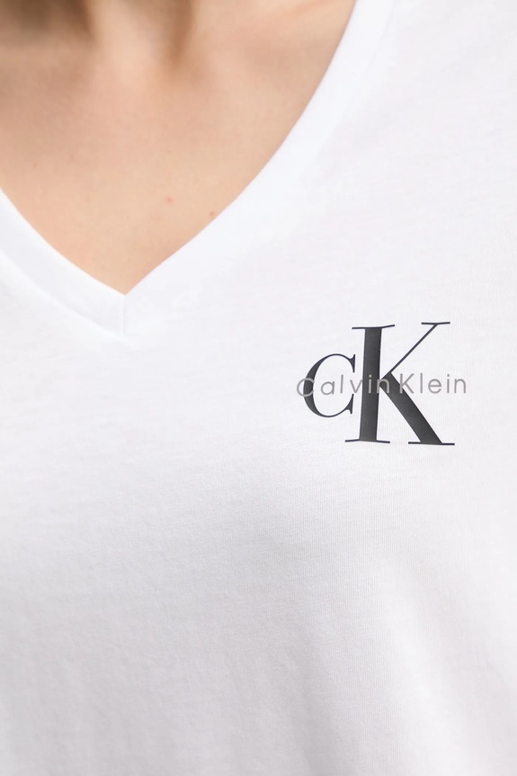 Îmbrăcăminte Calvin Klein Jeans tricou de damă din bumbac pachet de 2 LV047C906G alb